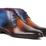 Paul Parkman Men's Calfskin Chukka Boots in Brown & Blue