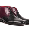 Paul Parkman Men's Calfskin Chukka Boots in Black & Purple