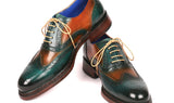 Paul Parkman Wingtip Oxfords Goodyear Welted in Green & Tobacco