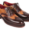 Paul Parkman Wingtip Oxfords Goodyear Welted in Brown & Beige