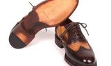 Paul Parkman Wingtip Oxfords Goodyear Welted in Brown & Beige