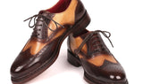 Paul Parkman Wingtip Oxfords Goodyear Welted in Brown & Beige