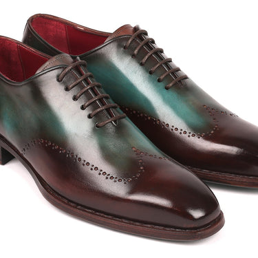 Paul Parkman Goodyear Welted Wingtip Oxfords in Brown & Turquoise in #color_