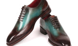 Paul Parkman Goodyear Welted Wingtip Oxfords in Brown & Turquoise