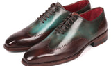 Paul Parkman Goodyear Welted Wingtip Oxfords in Brown & Turquoise