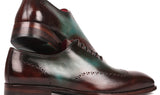 Paul Parkman Goodyear Welted Wingtip Oxfords in Brown & Turquoise