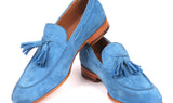 Paul Parkman Men's Suede Tassel Loafers in Blue