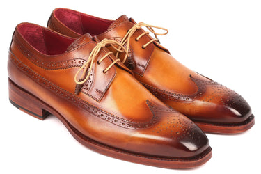 Paul Parkman Goodyear Welted Wingtip Derby Shoes in Camel