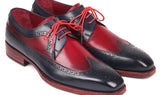 Paul Parkman Goodyear Welted Wingtip Derby Shoes in Navy & Bordeaux