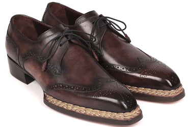 Paul Parkman Norwegian Welted Wingtip Derby Shoes in Bronze