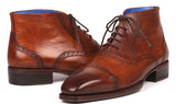 Paul Parkman Men's Cap Toe Ankle Boots in Antique Brown