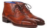 Paul Parkman Men's Cap Toe Ankle Boots in Antique Brown