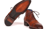 Paul Parkman Men's Cap Toe Ankle Boots in Antique Brown
