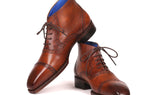 Paul Parkman Men's Cap Toe Ankle Boots in Antique Brown