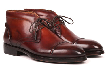 Paul Parkman Men's Cap Toe Chukka Boots in Brown