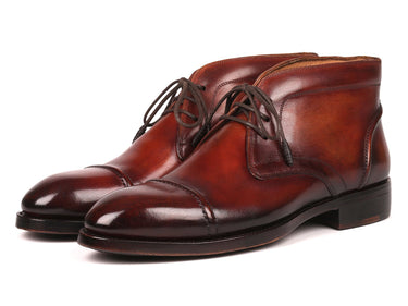 Paul Parkman Men's Cap Toe Chukka Boots in Brown