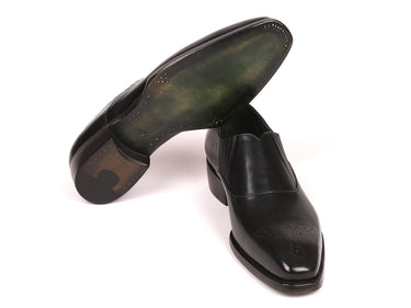 Paul Parkman Goodyear Welted Elasticated Loafers in Black