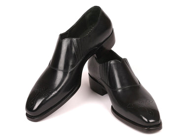 Paul Parkman Goodyear Welted Elasticated Loafers in Black
