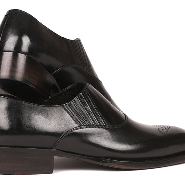 Paul Parkman Goodyear Welted Elasticated Loafers in Black in #color_