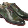 Paul Parkman Men's Goodyear Welted Oxfords in Green Marble Patina