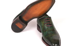 Paul Parkman Men's Goodyear Welted Oxfords in Green Marble Patina