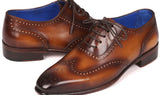 Paul Parkman Men's Handmade Wingtip Oxfords in Brown