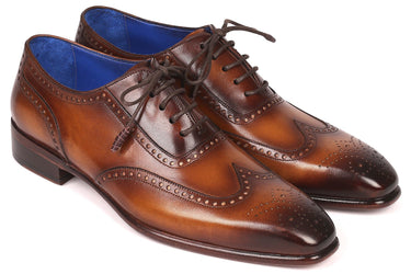 Paul Parkman Men's Handmade Wingtip Oxfords in Brown