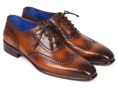 Paul Parkman Men's Handmade Wingtip Oxfords in Brown