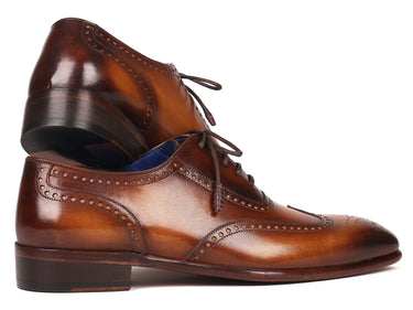 Paul Parkman Men's Handmade Wingtip Oxfords in Brown