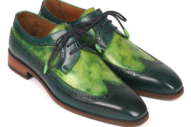 Paul Parkman Men's Wingtip Derby Shoes in Green Dual Tone