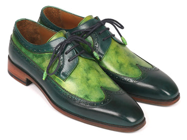 Paul Parkman Men's Wingtip Derby Shoes in Green Dual Tone
