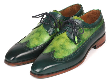 Paul Parkman Men's Wingtip Derby Shoes in Green Dual Tone