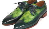 Paul Parkman Men's Wingtip Derby Shoes in Green Dual Tone