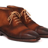 Paul Parkman Men's Suede Cap Toe Ankle Boots in Antique Brown
