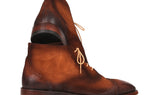 Paul Parkman Men's Suede Cap Toe Ankle Boots in Antique Brown