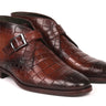 Paul Parkman Men's Single Monk Strap Ankle Boots in Brown