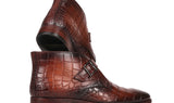 Paul Parkman Men's Single Monk Strap Ankle Boots in Brown