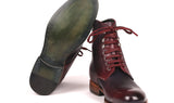 Paul Parkman Men's Leather Boots in Bordeaux & Navy