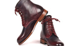 Paul Parkman Men's Leather Boots in Bordeaux & Navy