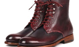 Paul Parkman Men's Leather Boots in Bordeaux & Navy