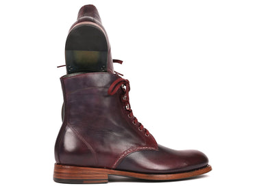 Paul Parkman Men's Leather Boots in Bordeaux & Navy