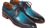 Paul Parkman Men's Wingtip Derby Shoes in Blue Dual Tone