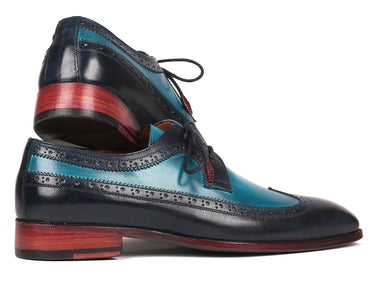 Paul Parkman Men's Wingtip Derby Shoes in Blue Dual Tone