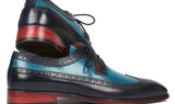 Paul Parkman Men's Wingtip Derby Shoes in Blue Dual Tone
