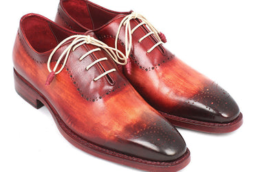 Paul Parkman Men's Hand-Painted Medallion Toe Oxfords in Reddish Camel