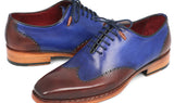 Paul Parkman Men's Goodyear Welted Wingtip Oxfords in Blue & Brown