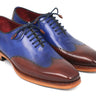 Paul Parkman Men's Goodyear Welted Wingtip Oxfords in Blue & Brown