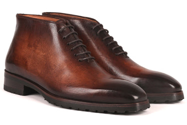 Paul Parkman Men's Ankle Boots in Brown Burnished