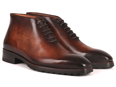 Paul Parkman Men's Ankle Boots in Brown Burnished