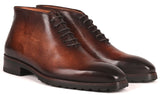 Paul Parkman Men's Ankle Boots in Brown Burnished